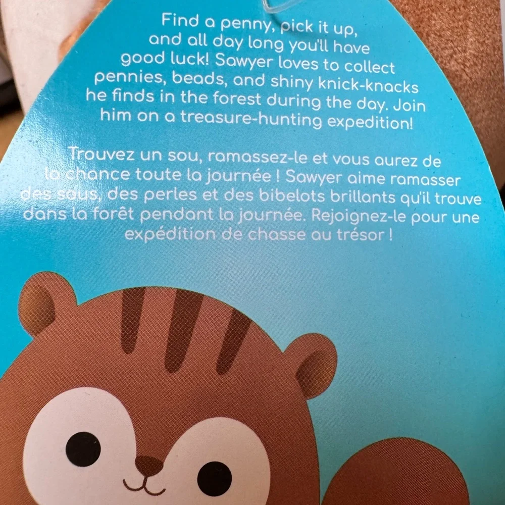 Squishmallows Sawyer the Squirrel 9” Plush Retired 2018 With Tag HTF Rare